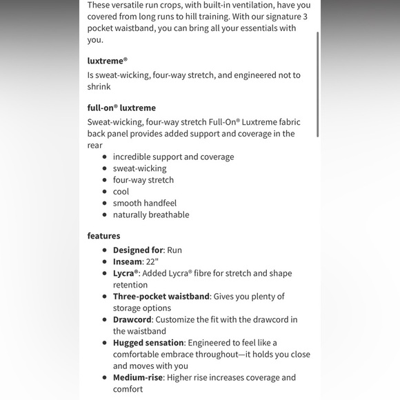 Lululemon Pace Rival Crop Leggings (22") Sea Spray Alpine White Dark Chrome/ Blk - Picture 15 of 16